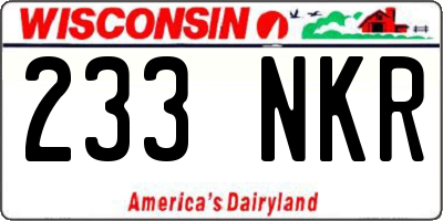 WI license plate 233NKR