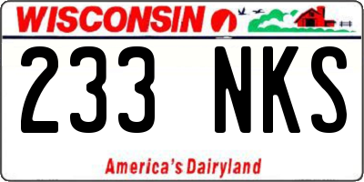 WI license plate 233NKS