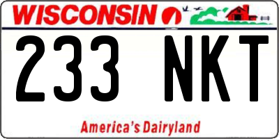 WI license plate 233NKT