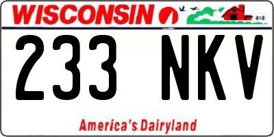 WI license plate 233NKV