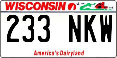 WI license plate 233NKW