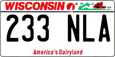 WI license plate 233NLA