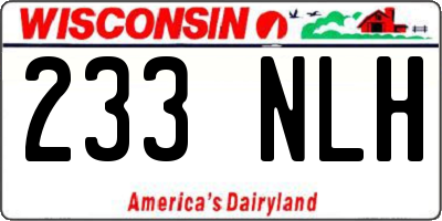 WI license plate 233NLH