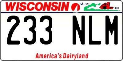 WI license plate 233NLM