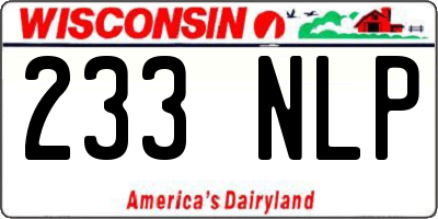 WI license plate 233NLP