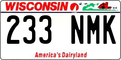 WI license plate 233NMK