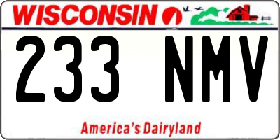 WI license plate 233NMV