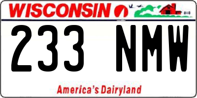 WI license plate 233NMW