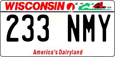 WI license plate 233NMY