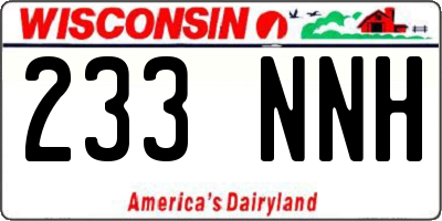 WI license plate 233NNH