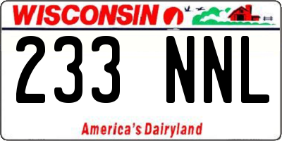 WI license plate 233NNL