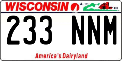 WI license plate 233NNM