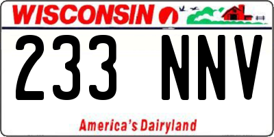 WI license plate 233NNV