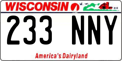 WI license plate 233NNY