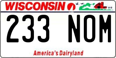WI license plate 233NOM