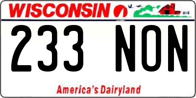 WI license plate 233NON
