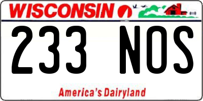 WI license plate 233NOS
