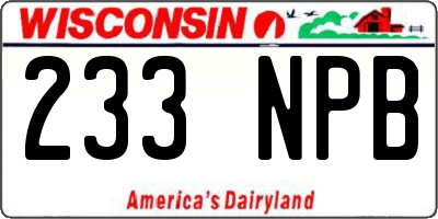 WI license plate 233NPB