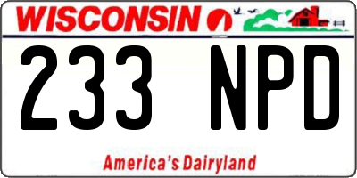 WI license plate 233NPD