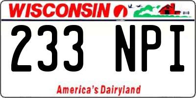 WI license plate 233NPI