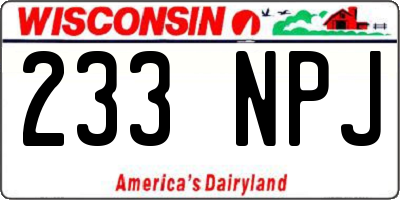 WI license plate 233NPJ