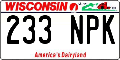 WI license plate 233NPK