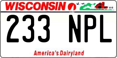 WI license plate 233NPL