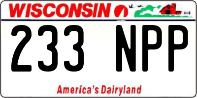 WI license plate 233NPP