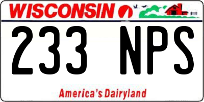 WI license plate 233NPS