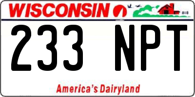 WI license plate 233NPT