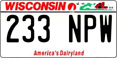 WI license plate 233NPW