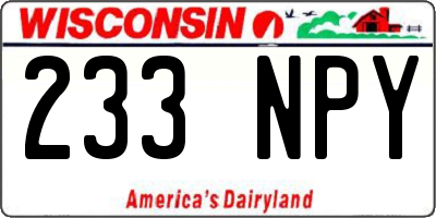 WI license plate 233NPY