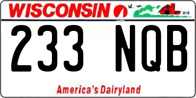 WI license plate 233NQB