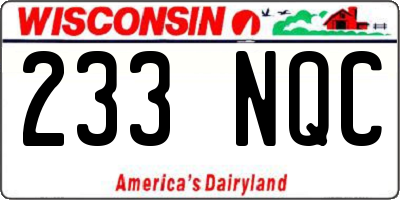 WI license plate 233NQC