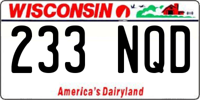 WI license plate 233NQD