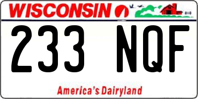 WI license plate 233NQF