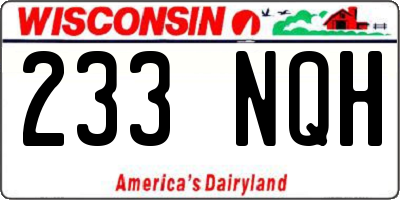 WI license plate 233NQH
