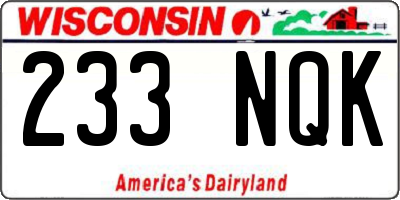 WI license plate 233NQK