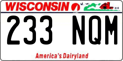 WI license plate 233NQM