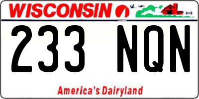 WI license plate 233NQN