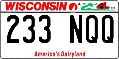 WI license plate 233NQQ