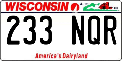 WI license plate 233NQR