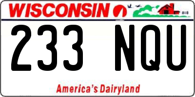 WI license plate 233NQU