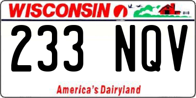 WI license plate 233NQV