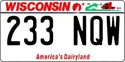 WI license plate 233NQW