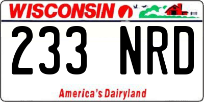 WI license plate 233NRD