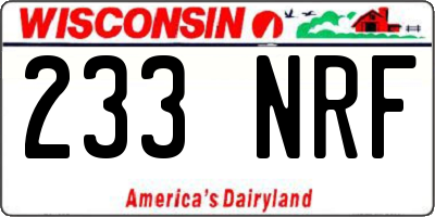 WI license plate 233NRF