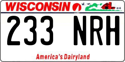 WI license plate 233NRH
