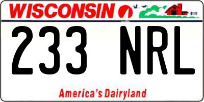 WI license plate 233NRL