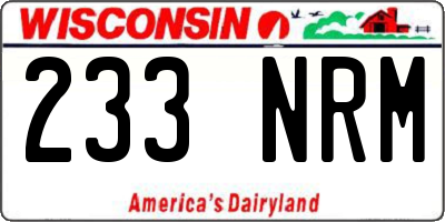 WI license plate 233NRM